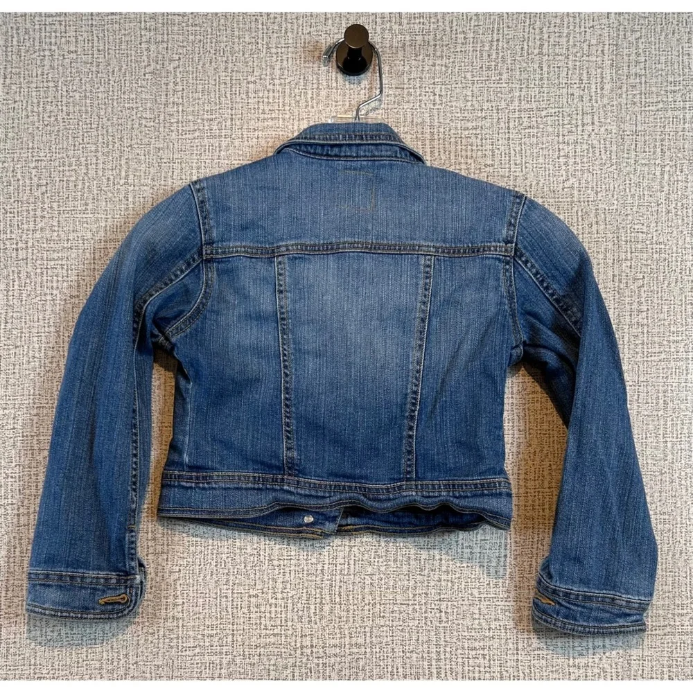 Old Navy Kids Blue Denim Trucker Jacket‎ Medium Wash Size S 6-7 Regular Spring